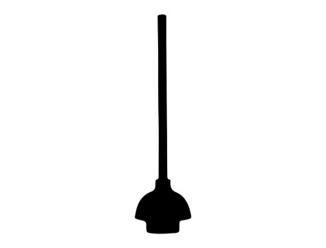 recommend clip art: Toilet plunger silhouette vector art white background