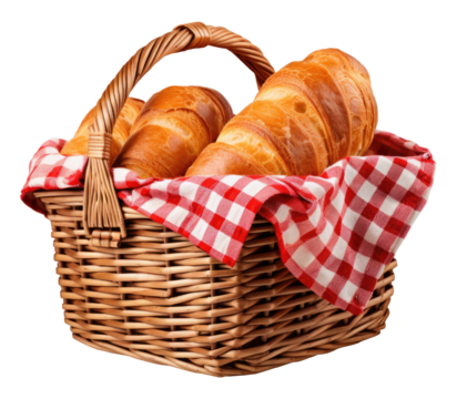 Bread in Picnic Basket Isolated on Transparent Background
- Powered by Adobe