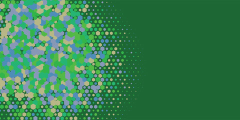 Geometric Multi size Hexagon with multi Color Background