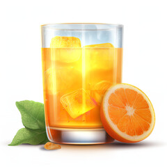 orange juce in glass Generative AI