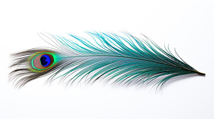 Obraz premium Peacock feather plume isolated on white