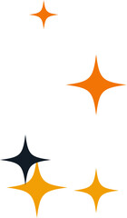 Halloween Sparkles Decoration Cute Stars in Vibrant Black and Orange