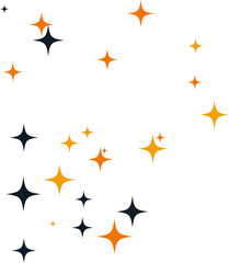 Halloween Sparkles Decoration Cute Stars in Vibrant Black and Orange