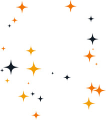 Halloween Sparkles Decoration Cute Stars in Vibrant Black and Orange