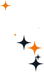 Halloween Sparkles Decoration Cute Stars in Vibrant Black and Orange