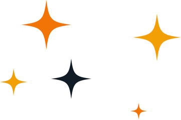 Halloween Sparkles Decoration Cute Stars in Vibrant Black and Orange