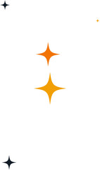 Halloween Sparkles Decoration Cute Stars in Vibrant Black and Orange