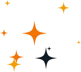 Halloween Sparkles Decoration Cute Stars in Vibrant Black and Orange