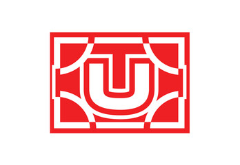 U creative letter logo and icon design template