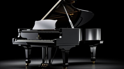 Luxury Piano in Black Isolated Background