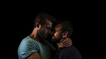 Romantic young gay couple ai generated
