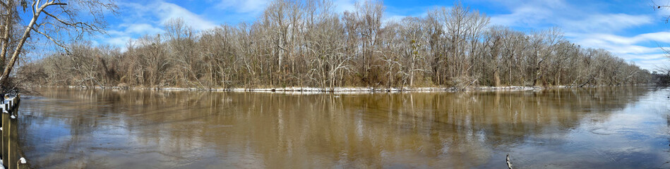 Tar River during winter in Greenville, North Carolina