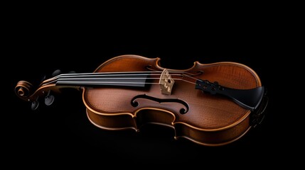 Violin in Black Isolated Background