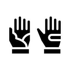 golf gloves glyph icon illustration vector graphic. Simple element illustration vector graphic, suitable for app, websites, and presentations isolated on white background