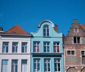 Historic medieval houses in the south of the Netherlands