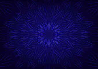 Fototapeta na wymiar Dark blue mandala geometric culture Asia pattern background