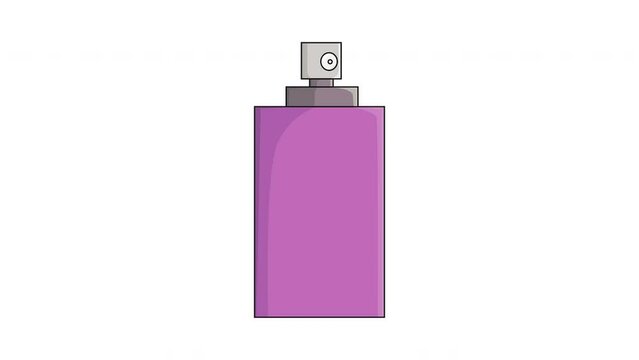 animated video of forming a perfume bottle on a white background