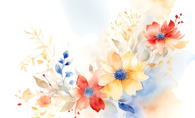 A beautiful watercolor flower background ai generated