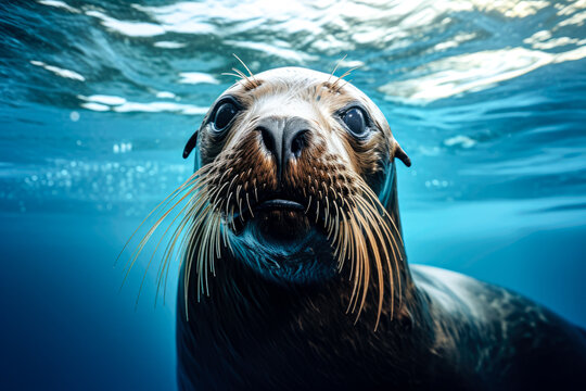 Sea lion swimming in the ocean