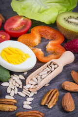 Healthy nutritious eating as source natural vitamin E, fiber and other minerals