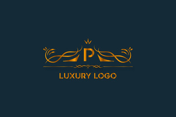 Naklejka na ściany i meble This is a luxury latter golden logo design 