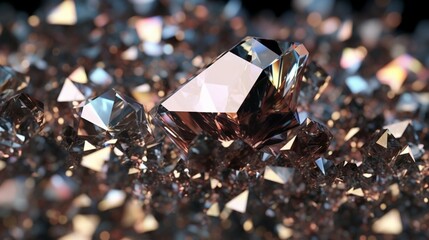 A stunning close-up of a sparkling diamond cluster generative ai - obrazy, fototapety, plakaty