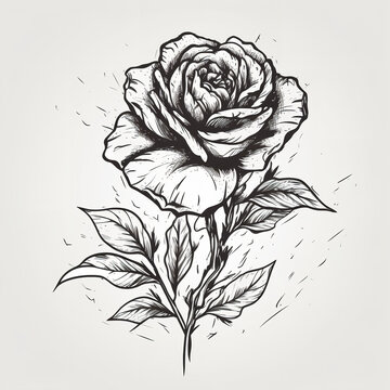 rose in lineart by Generative AI