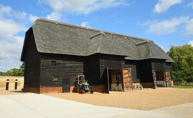 Beautiful Old  Thatched Barn with doors open © harlequin9