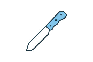 Knife Icon. Icon related to kitchen tool. Suitable for web site design, app, user interfaces. Flat line icon style. Simple vector design editable