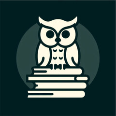 Icon of an owl standing on pile of books