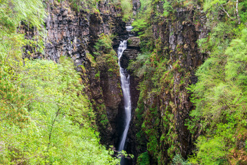views inside Corrieshalloch Gorge National Nature Reserve, Highlands, Scotland