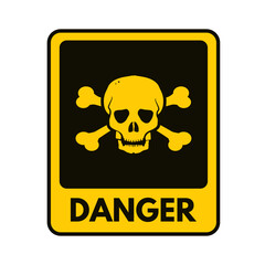 Skull danger sign-warning sign vector image
