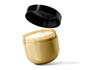 Blank Cosmetic Cream Jar with transparent background.	