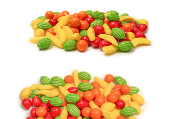 Chewing gums isolated on white background.