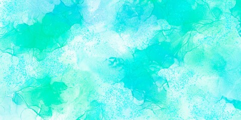 winter love blue grunge watercolor background scratch splash white effect on the color affect...