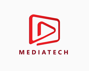 media video play logo design template