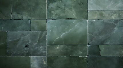 Pattern of Travertine Tiles in dark green Colors. Top View