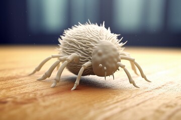 Virtual representation of a common house dust mite. Generative AI