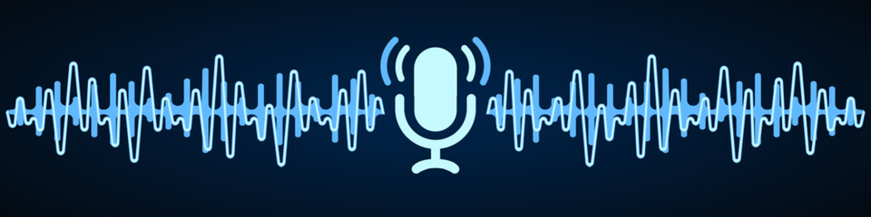 Recording voice message sign, recording conversation - vector