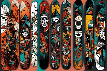 Skateboard deck design. Best skateboard deck designs. skateboard amazing design with eye-catching color.