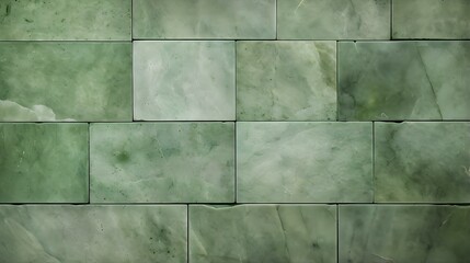 Pattern of Travertine Tiles in green Colors. Top View