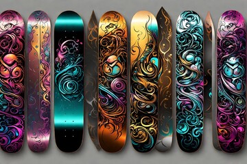 Skateboard deck design. Best skateboard deck designs. skateboard amazing design with eye-catching color.