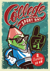 Vintage colorful college posters