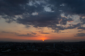 Epic sunset over Ankara city from Ankara Citadel