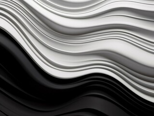 White and black wave art generative ai