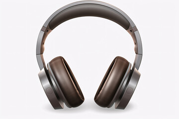 Beautiful modern headphones on air isolated clear background
