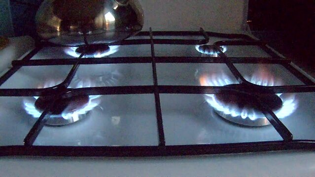 burning gas stove