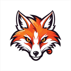 Vector fox mascot logo template with white background