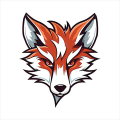 Vector fox mascot logo template with white background