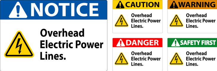 Danger Sign Overhead Electric Power Lines